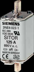 NH fuse NH00, 100 A, GS, 250 V (DC), 690 V (AC), 100 kA breaking capacity, 3NE1021-0