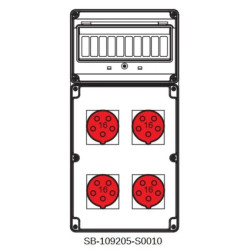 Rozdzielnica 4x5x16A INA=32A IP54 SB-109205-S0010-54