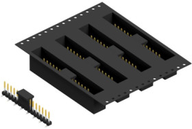 Pin header, 15 pole, pitch 2.54 mm, angled, black, SLLP5SMD06615SBTR