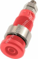 228-4-I-RT Gniazdko bezp. 2mm, przyłącze nakręt. M3, 10A, czerwony, ELECTRO-PJP, 2284IRT