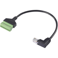 Renkforce RF-6443974 Adapter cable Black 30 cm RJ45 8p8c plug to Clip terminal