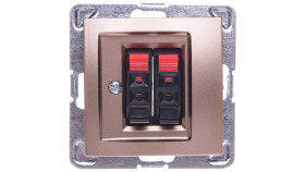 Impresja Gniazdo Głośnikowe Podwójne Złoty Metalik Gg-2Y/M/28