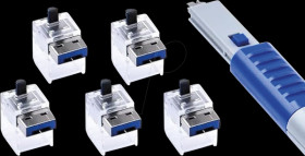 NC03PKDB Cable lock, RJ45, 5 pieces, with key, dark blue