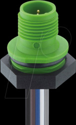 1230 04 T16CW105 0,5m Panel mount connector, M12, 4-pin, male, green
