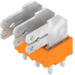 PCB terminal, 3 pole, pitch 5 mm, AWG 24-14, 15 A, faston plug, orange, 9511420000