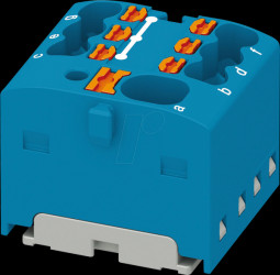 1047467 PTFIX distribution block, 4/6x1.5, blue