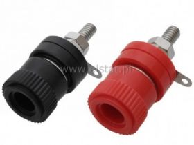 Gniazdo banan AL2445 ( typ III ) czarne + czerwone