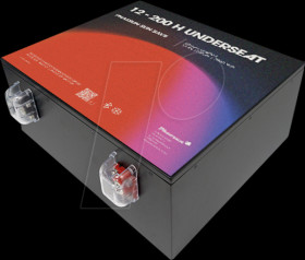 PF-UNDERSEAT-12-200H Lithium battery, LiFePO4, 12.8 V, 200 Ah, 2560 Wh, BMS, BT, IP62