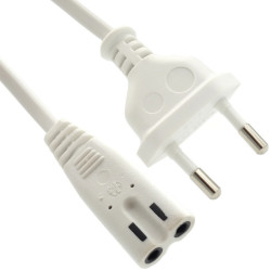 Kabel zasil. sieciowy 2m biały SN-134 2x 0,75 Produkcja krajowa PL