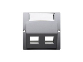 SIMON BASIC Pokrywa gniazd teleinformatycznych na Keystone skośna srebrny mat BMGKS2P/43 KONTAKT SIMON