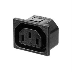 Złącze C13 na panel wciskanne na zatrzask do wtyków 6,3mm