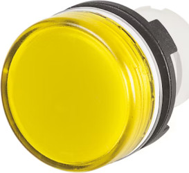 Pushbutton, illuminable, waistband round, yellow, front ring white, mounting Ø 22.3 mm, 46-2T00.10G0.000