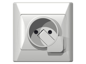 AKCENT Gniazdo pojedyncze z wyrzutnikiem wtyczki biały GP-1AW/00 OSPEL