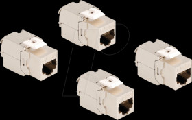 86050 Keystone module, Cat.6a RJ45 socket / LSA, STP, 4 pieces
