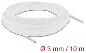 20692 Braided Sleeving stretchable 10 m x 3 mm white
