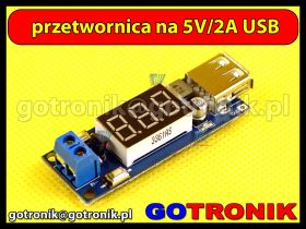 Zasilacz ładowarka usb 5V 2A z woltomierzem i portem USB