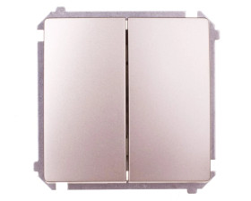 Simon Basic Przycisk podwójny zwierny, szybkozłącza, satyna metalizowana BMP2.01/29