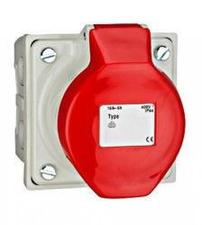 Gniazdo CEE, natablicowe, 5x16A, 400V, IP44