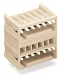 Pin header, 2 pole, pitch 3.5 mm, angled, light gray, 734-402