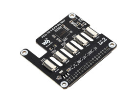 Waveshare 4-Ch PCIe FFC Adapter Board for Raspberry Pi 5, Expands The PCIe Interface Of The Pi 5 To 4-Ch PCIe FFC Connectors, Su