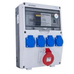 Rozdzielnica TD-S/FI 16A/5P 4x230V FR przycisk bezpieczeństwa 1482