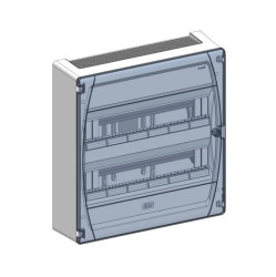 IP40 Rozdzielnica modułowa 2x18 GOLD P natynkowa (drzwi transparentne) PE+N