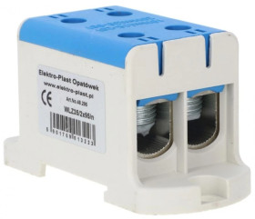 Blok rozdzielczy-odgałęźny 2x1-biegun AL/CU 16-95mm2 niebieski montaż płaski i na szynę TH WLZ35/2x95/n 48.295