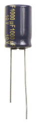 Kondensator 1000μF 10V dc Radialny, Otwór przelotowy Panasonic roztaw: 5mm 10 (Dia.) x 16mm