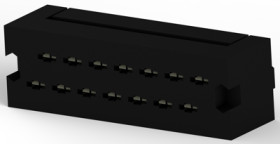 Pin header, 14 pole, pitch 2.54 mm, straight, black, 2-746610-2