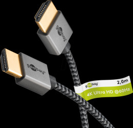 75753 HDMI Slim textile cable - Goobay Plus, 4K 60Hz, 2.0 m