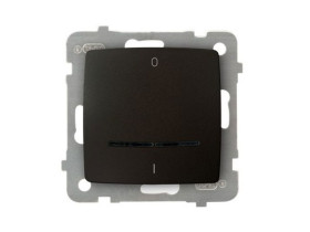 KARO Wyłącznik 2-biegunowy z podświetleniem niebieskim IP-20 zaciski gwintowe czekoladowy metalik ŁP-11SS/m/40 OSPEL