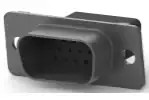 D-Sub plug, 15 pole, high density, unequipped, straight, crimp connection, 748364-1