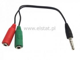 Adapter jack 3.5mm 4pin wtyk na 2x gniazdo