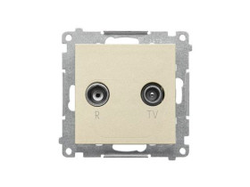 SIMON 55 Gniazdo antenowe R-TV zakończeniowe 10 dB do gniazd przelotowych szampański mat TAZ.01/144 KONTAKT SIMON