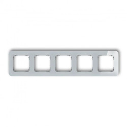 ICON Ramka uniwersalna pięciokrotna zaokrąglona - efekt szkła (ramka: szara spód: grafitowy mat) 15-28-IRSZ-5