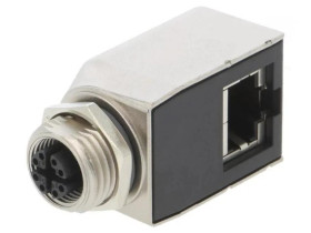 Adapter M12 żeński,RJ45 gniazdo kod X-ProfiNET 8-PIN Kat 6a RJS-12X08FF-RS7001