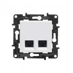 Niloe Step Gniazdo podwójne 2xRJ45 kat. 5e UTP biały 863160