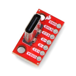 Moduł z gniazdem USB typu C - złącze pionowe - SparkFun BOB-23055