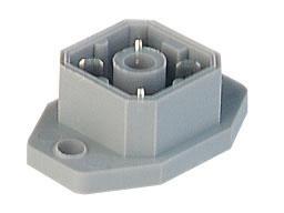 G4A5M, wtyk 4 styki, z flanszą do obudów przyłącze lutowane, szary, Hirschmann, 932092106, 932 092-106, G 4 A 5 M