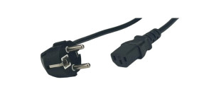 Przewód zasilający CEE7 IEC C13 - POSAC-C13-EUL30 czarny 3m