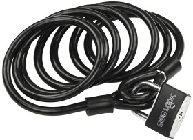 Burg Wächter 750 250 + 402/50 Zapięcie rowerowe, spiralne czarny Zapięcie kluczykowe