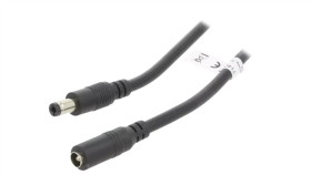 Goobay-71402 Kabel Dc 5,5/2,5 Wtyk, Dc 5,5/2,5 Gniazdo Czarny 10M
