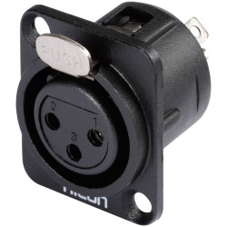 Hicon HI-X3DF-M XLR Connector 3 Pins Black Straight Socket 1 pc