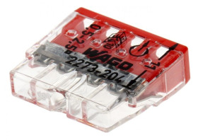 Szybkozłączka WAGO 4X 0,5-2,5m2 NA DRUT OPK. 100SZT