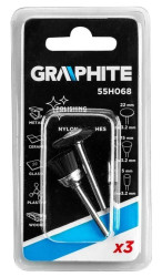 Szczotki nylonowe pędzelkowa, kielichowa, talerzowa, kpl. 3 szt. /5kpl./