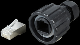 17-10001 RJ45 plug, shielded, black