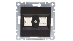 Lumina Gniazdo Komputerowe Podwójne Rj45 Kat.5E Utp Czarne Wl2123