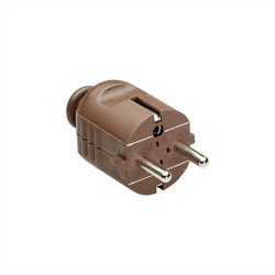 Wtyczka z uziemieniem BACHMANN, brązowa, niełamliwa, do montażu