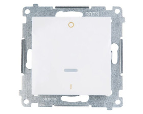 Simon 54 Łącznik dwubiegunowy z podświetleniem, szybkozłącza, biały DW2L.01/11