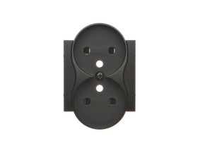 SIMON 54 Pokrywa gniazda podwójnego czarny z przesłonami do ramek PREMIUM DGZ2MZP/49 KONTAKT SIMON